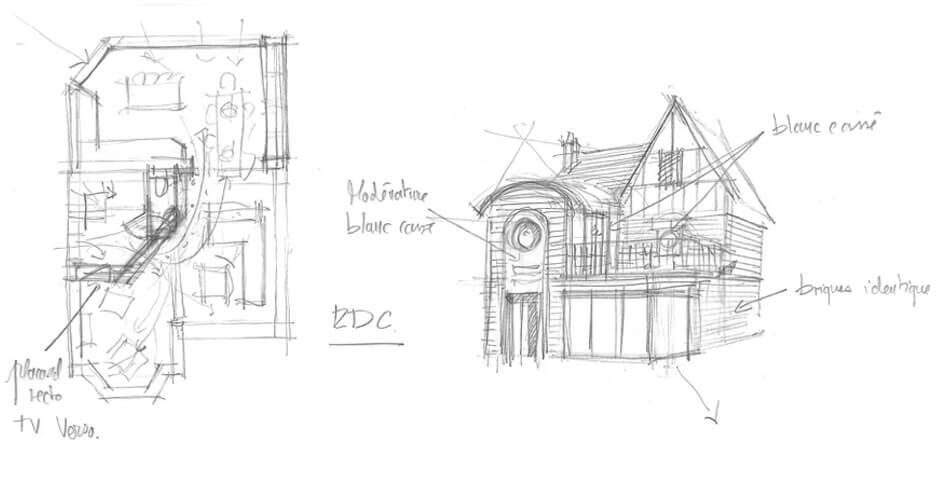 Croquis Architecture Intérieure Olivier Lacharme Espace Temps